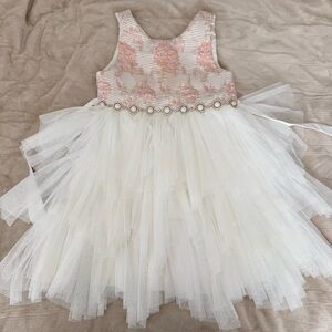 American Princess Pink Floral Dress with Tulle Size 6